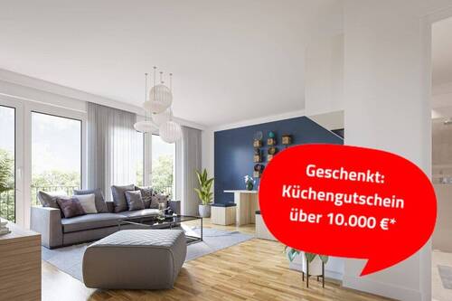 Interieur Wohnbereich - Neubau: Erdgeschosswohnung mit Außenstellplatz und großem Balkon
