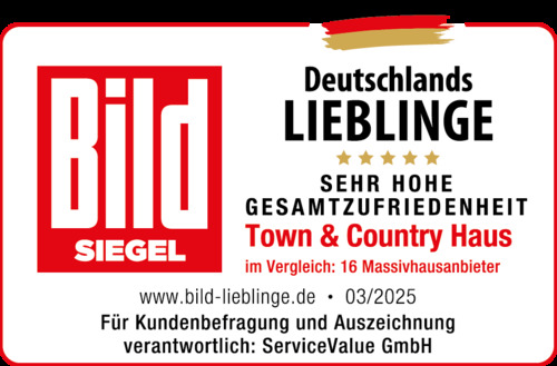 Siegel_BILD_Deutschlands Lieblinge_Sehr hohe_2025_Town & Country Haus - Einfamilienhaus mit 103,00 m&sup2; in Löhne zum Kaufen