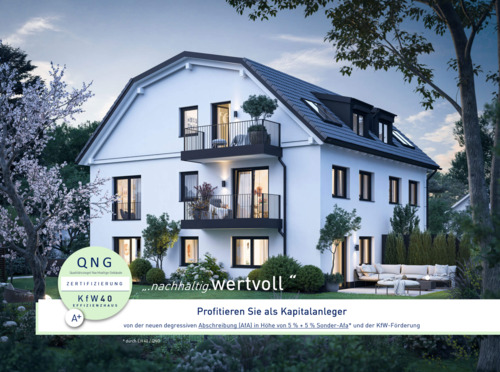 Haus B QNG EH 40 - NEUBAU-2-Zimmer-OG-Wohnung mit Balkon in stadtnaher Lage