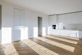 Wohnbereich und Küche - Etagenwohnung mit 75,30 m&sup2; in Berlin zur Miete
