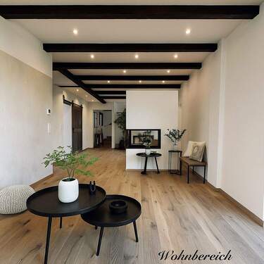 Wohnzimmer mit Kaminecke - 