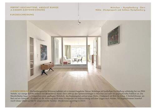 Bild 1 - Gunst der Stunde: Südgarten in Gern - 4,5 Zimmer - Perfekter Innenhof - bezugsbereit saniert