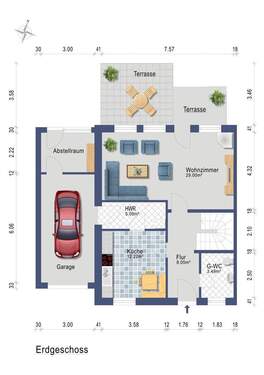 Erdgeschoss (Darstellung und Maßangaben sind ohne Gewähr) - 