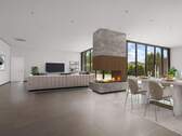 Wohnzimmer 4 Zimmer EG-Wohnung - Mehrfamilienhaus, Wohnhaus mit 497,00 m² in Pleidelsheim zum Kaufen