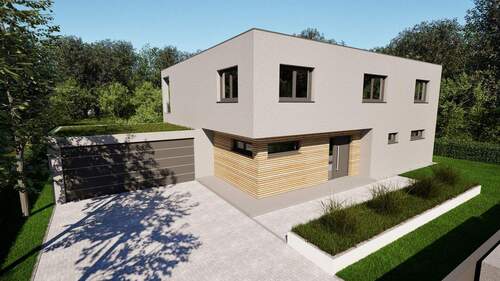 Visualisierung Villa Frontansicht - Grundstück in Köln