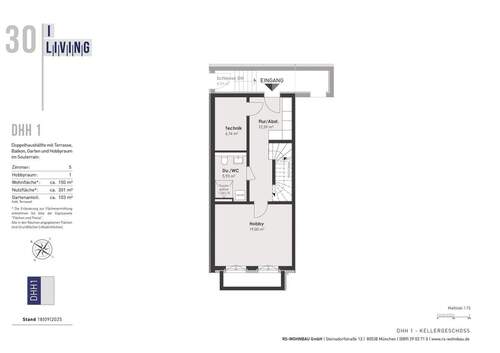 wohnliches Souterrain (Gast/Arbeiten/Fitness) - 