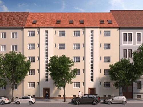 Visualisierung Gebäudeansicht - FAMILIENWOHNUNG AM ARTHUR-BRETSCHNEIDER-PARK 