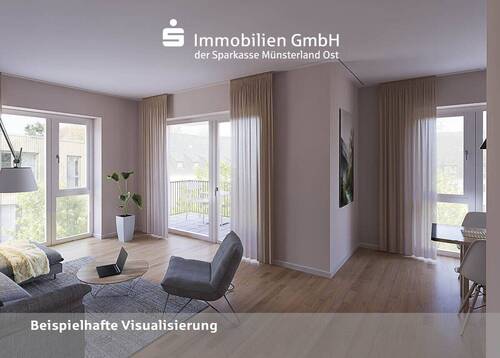 Wohn- und Essbereich - Etagenwohnung mit 65,00 m&sup2; in Münster zum Kaufen