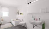 Modernes Tageslichtbad mit Badewanne - 