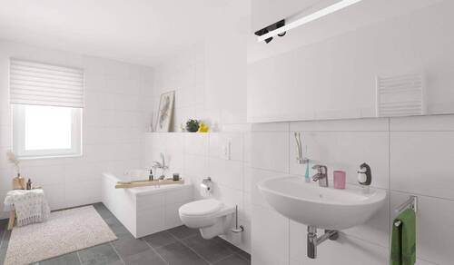 Modernes Tageslichtbad mit Badewanne - 