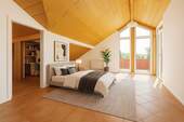 Visualisierung Schlafzimmer 1 mit Balkonzugang - 