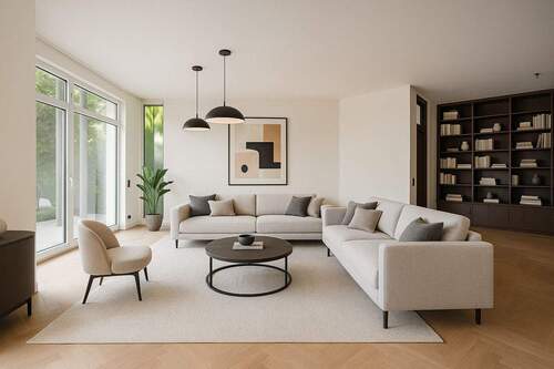 Visualisierung Wohnzimmer - 7 Zimmer Mehrfamilienhaus, Wohnhaus in Ettenheim