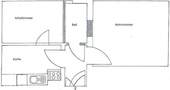 Grundriss - 2 Zimmer Etagenwohnung zur Miete in Brandenburg an der Havel