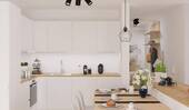 Die offene Wohnküche lädt zum gemeinsamen Kochen e - 4 Zimmer Terrassenwohnung in Schönefeld