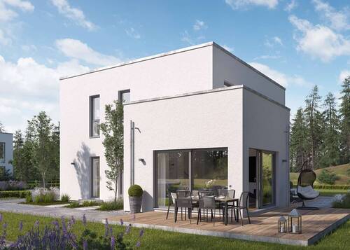 Hausansicht - Elegantes Einfamilienhaus kombiniert mit moderner Architektur.
