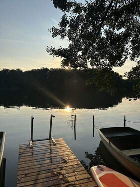 privater Steg - Haus am Bötzsee bei Berlin (Bauland §34 BauGB) mit privatem Bootsliegeplatz & Steg Seegrundstück