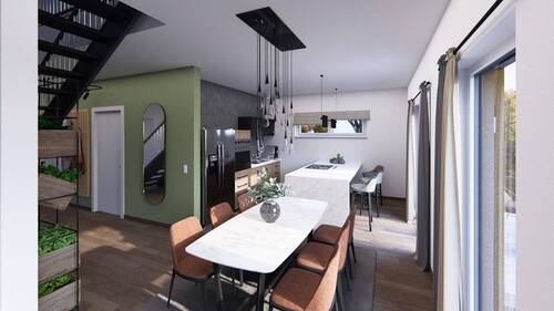 Ansicht Esszimmer - MODERNES WOHNHAUS MIT ELEGANTEM WALMDACH - Malervorbereitet inkl. Grundstück