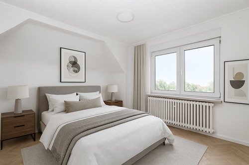 Visualisierung Schlafzimmer (KI) - Einfamilienhaus mit 86,40 m&sup2; in Berlin zum Kaufen