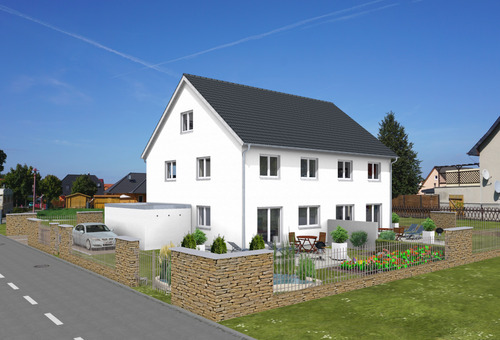 DH Janic Garten Giebel West.png - 6 Zimmer Doppelhaushälfte in Neumarkt in der Oberpfalz