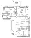 Grundriss - 2 Zimmer Etagenwohnung zur Miete in Zwickau