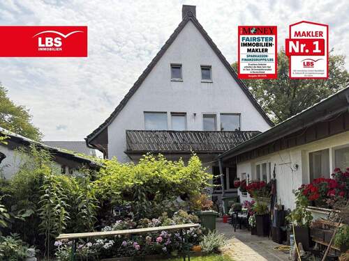 Rückseitige Hausansicht - Haus mit Potential in Dorsten-Rhade - Wohnen und Gewerbe unter einem Dach