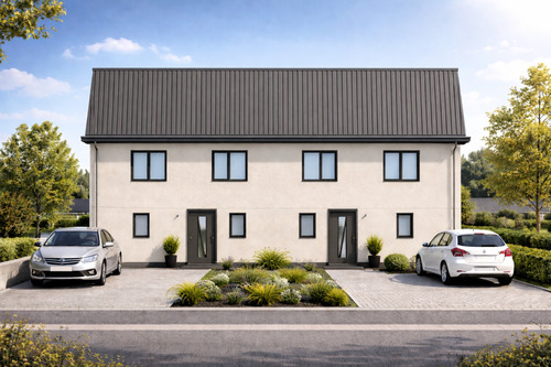 Beispiel Visualisierung - KfW 55 Standard, Preis inkl. Grundstück, Erstbezug! - Moderne Doppelhaushälfte