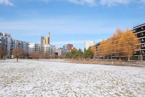 Park am Gleisdreieck mit Blick auf den Potsdamer Platz - 