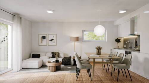 WOHNEN ESSEN KOCHEN APT 01 C1_4K - Denzlingen 2 Zimmer Neubau Wohnung