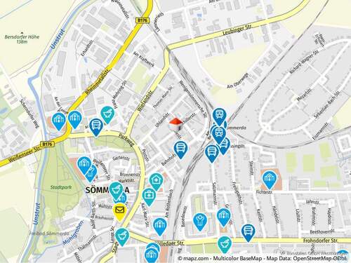 Geolyzer Kartenausschnitt - 2 Zimmer Etagenwohnung zur Miete in Sömmerda