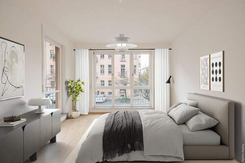 Weiteres Zimmer mit Balkonzugang - Digitales Staging - 3 Zimmer Etagenwohnung in Berlin