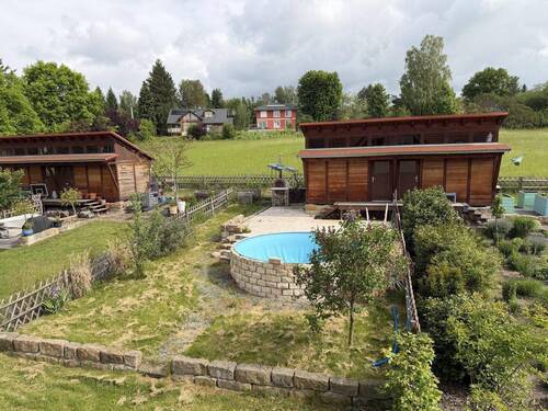 Blick in Garten - Reihenmittelhaus mit 195,00 m&sup2; in Pirna ot Graupa zur Miete