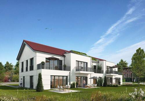 Hausansicht Südseite - Traumhafte 3-Zimmerwohnung mit eigenem Gartenanteil Nähe Scharmützelsee