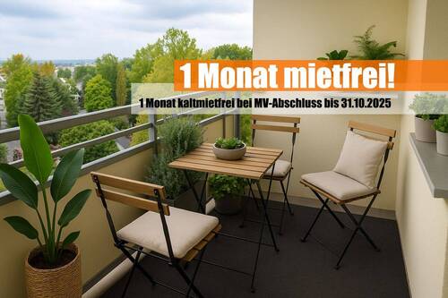 3 Zimmer mit Grünblick-Garantie - Helle 3-Raum-Wohnung mit Balkon in ruhiger, grüner Lage – Mietfrei-Aktion