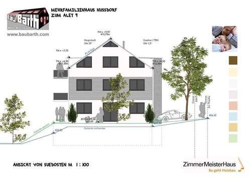 20220505_MFH Nussdorf_BA1 Ost_Ansicht SüdOst - 