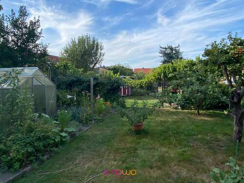 Garten mit Gewächshaus - 