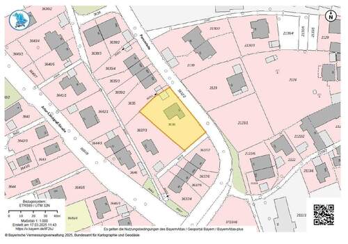 Lageplan - Baugrundstück in attraktiver Lage am Fuß des Bamberger Berggebiets