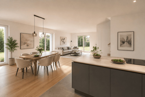 Wohnzimmer Visualisierung - 4 Zimmer Einfamilienhaus zum Kaufen in Tespe