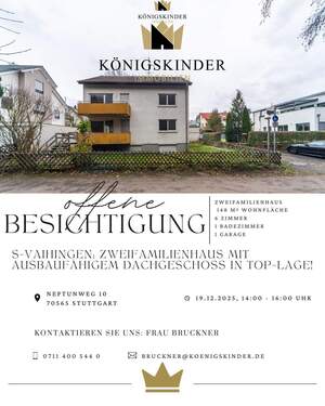 Bild 1 - S-Vaihingen: Zweifamilienhaus mit ausbaufähigem DG in top-Lage!