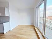 Ansicht II: Wohn- und Esszimmer mit offenem Küchenbereich - 2 Zimmer Etagenwohnung zur Miete in Berlin