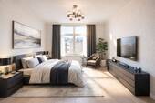 Schlafzimmer (virtuell möbliert) - Etagenwohnung mit 66,50 m&sup2; in Düsseldorf zum Kaufen