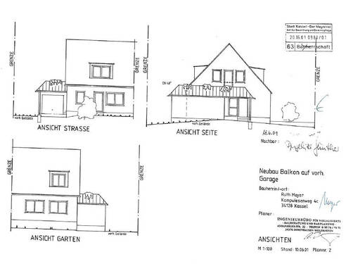 Ansicht Straße, Garten, Seite - 