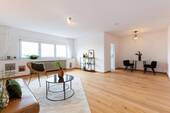 Wohnzimmer - Frisch renovierte 3 Zimmer Wohnung mit großer, privater Dachterrasse, provisionsfrei