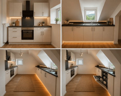 Helles skandinavisches Kücheninnendesign.png - 2-Zimmer-Dachgeschosswohnung Einbauküche Gartenanteil Im 2. Obergeschoss ohne Aufzug