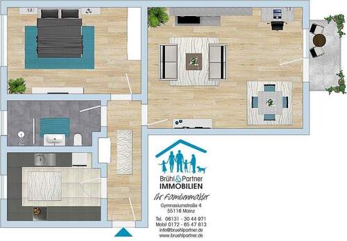 2-Zimmer mit Balkon - 