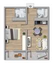Grundriss - Etagenwohnung mit 51,50 m&sup2; in Erfurt zur Miete