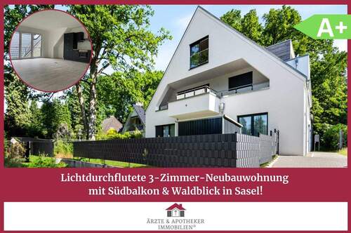 Ärzte & Apotheker Immobilien - Lichtdurchflutete 3-Zimmer-Neubauwohnung mit Südbalkon & Waldblick in Sasel!
