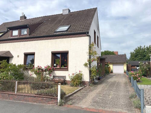 Bild 1 - PURNHAGEN-IMMOBILIEN - Gepflegte Doppelhaushälfte mit Garage in ruhiger Lage von Blumenthal-Bockhorn