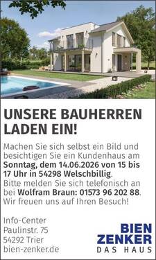  Hausbesichtigung Welschbillig - Bestpreisgarantie bei Bien-Zenker - Einzug in Ihr schlüsselfertiges Eigenheim in Damflos