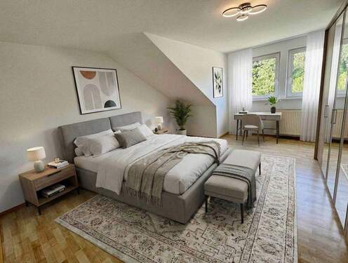 Schlafzimmer Wohnung links virtueller Renovierungs - 