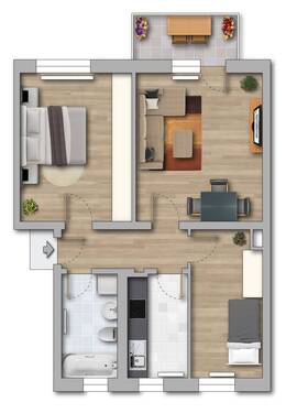 Grundriss - Familienfreundliche 3-RW mit Balkon - Erstbezug nach Sanierung
